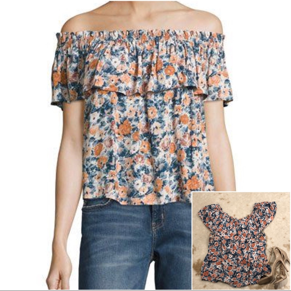 Current Elliott: Off-The-Shoulder Ruffle Top Sz:3